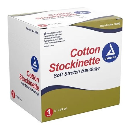 Dynarex Dynarex Cotton Stockinette, 6inW x 25 yards, Pack of 4 3696